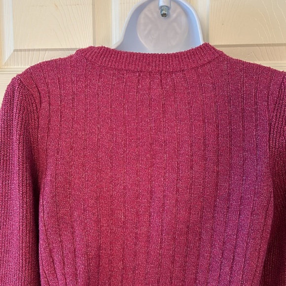 Pink Puff Sleeve Knit Sweater - Picture 15 of 16